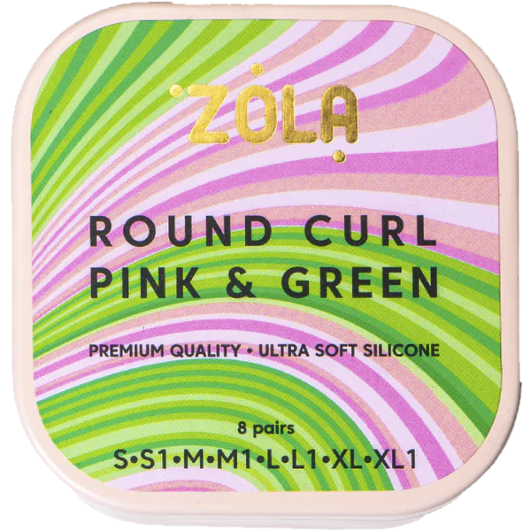 ZOLA Silikonowe Wałeczki do laminacji Round Curl Pink & Green (S, S1, M, M1, L, L1, XL, XL1)