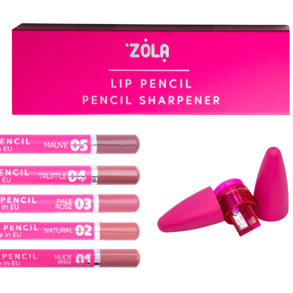 ZOLA Etui z temperówką i kredkami do ust