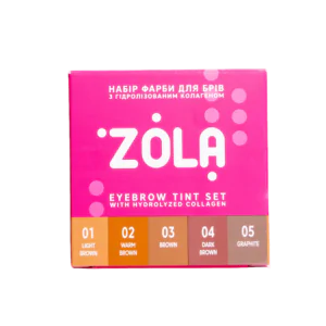 ZOLA Zestaw Farb do Brwi z Kolagenem w Saszetkach 5x5ml (5 kolorów)