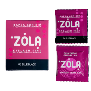 ZOLA Eyelash tint in a sachet with collagen Eyebrow Tint With Collagen 06 Blue Black 5ml.