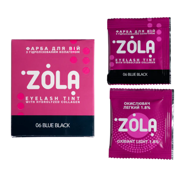ZOLA Eyelash tint in a sachet with collagen Eyebrow Tint With Collagen 06 Blue Black 5ml.